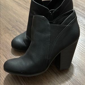 Fergalicious Black Ankle Boots with Chunky Heel